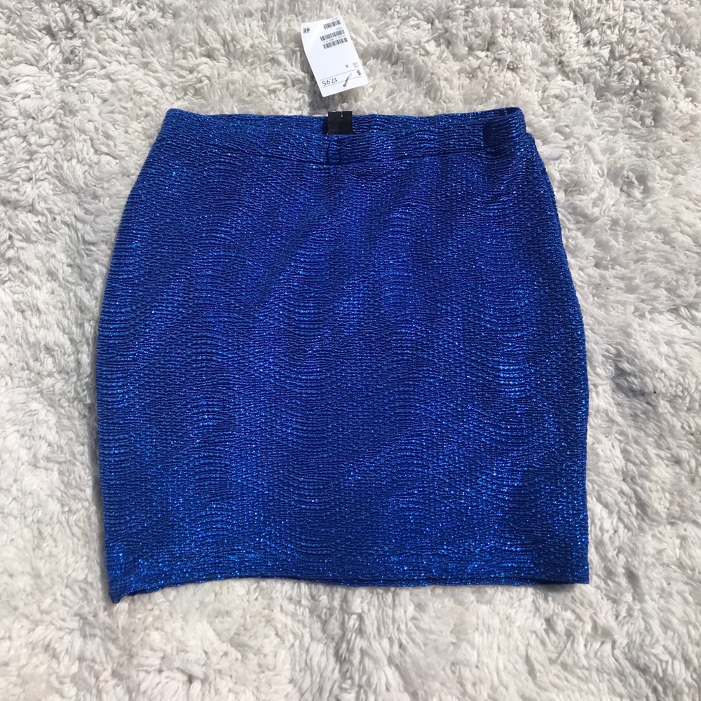 H & M blue sparkly skirt